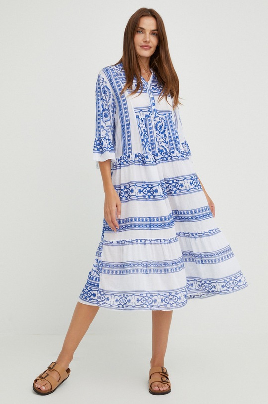 Answear Lab sukienka bawełniana wzorzyste niebieski 3221.DB