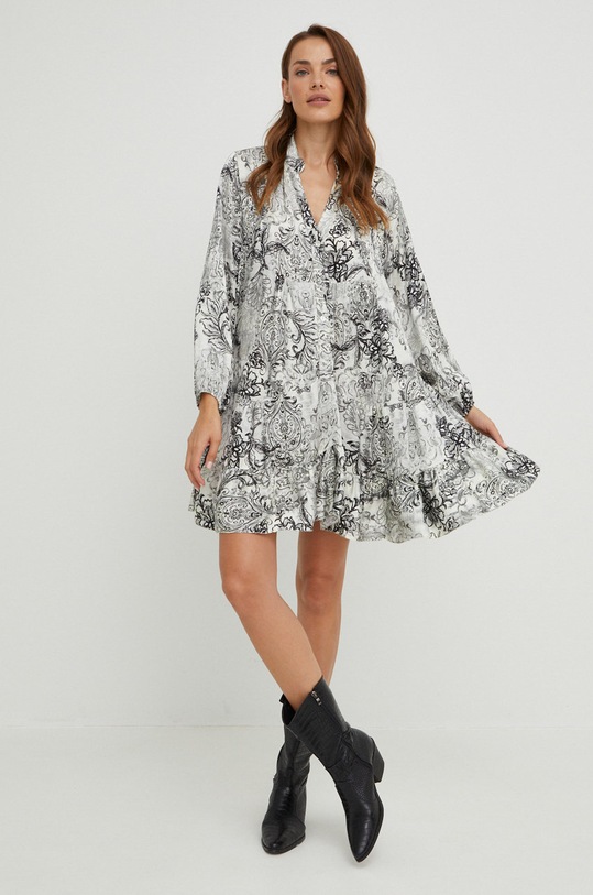 Answear Lab sukienka z jedwabiem Silk Blend 9802.JS biały WZ22