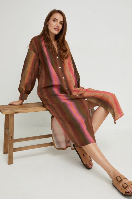 Answear.LAB vestito midi marrone 92724.WK