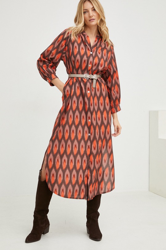 Answear Lab sukienka brązowy 90680.w