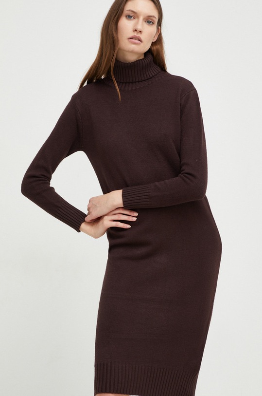 Odjeća Haljina s primjesom vune Answear.LAB 908.js1 smeđa