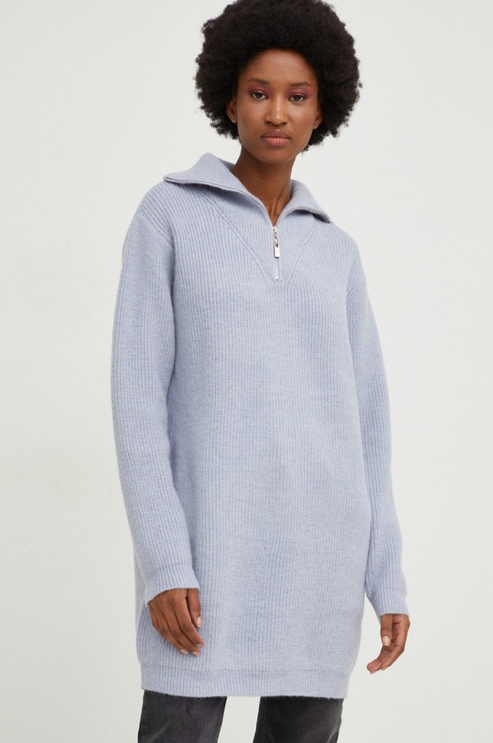 Answear Lab sukienka z wełną casual niebieski lu2321.3w