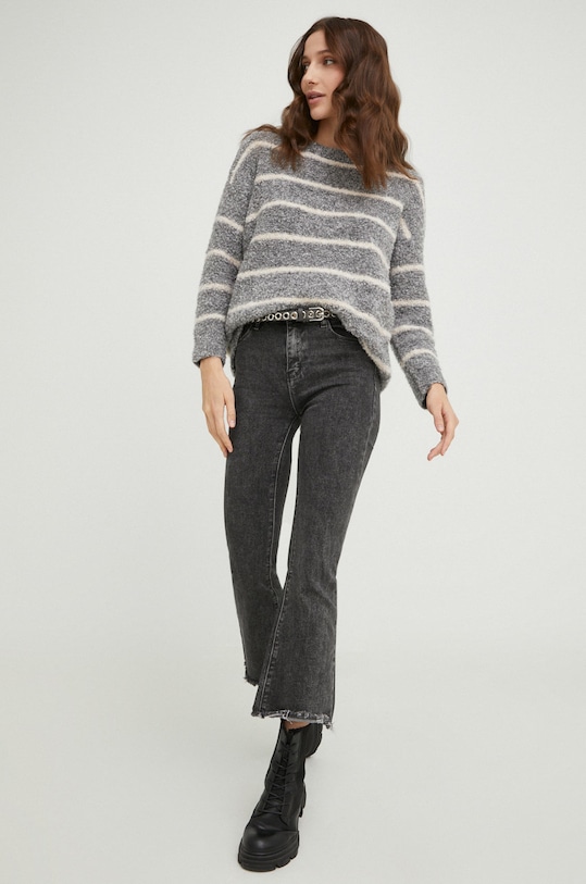 Vlnené šaty Answear.LAB s prímesou vlny sivá lu2236.w