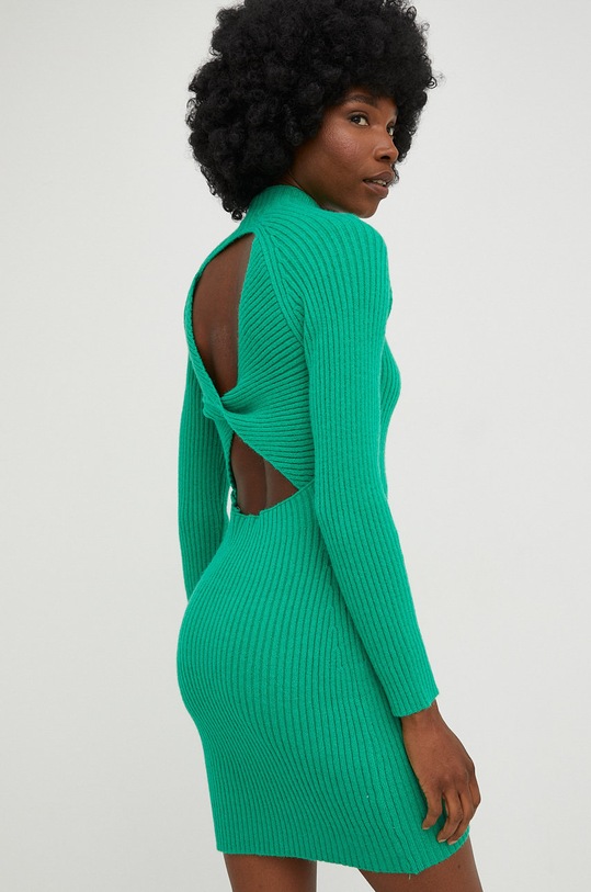 Answear Lab sukienka z domieszką wełny 2267.w zielony