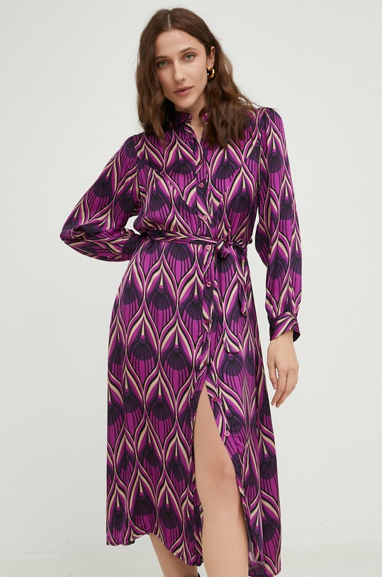 Answear Lab sukienka z jedwabiem różowy G5332.WK