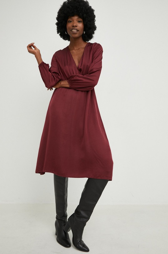 Answear Lab sukienka rozkloszowany czerwony G52038.WK