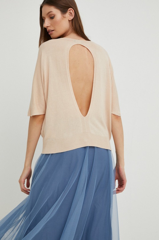 Answear Lab sweter pozostałe beżowy 9424.js