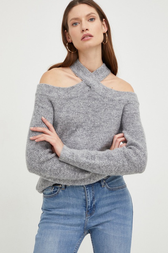Answear Lab pulover din amestec de lana subtiri gri lu2349.w1