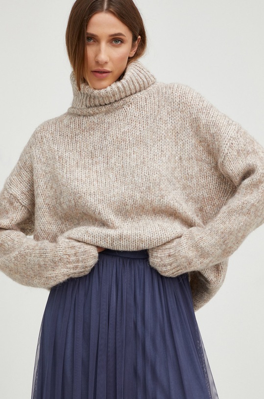 Answear Lab sweter z wełną z domieszką wełny szary fg959.WK