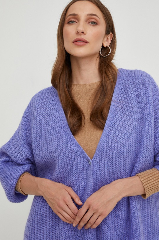 Answear Lab kardigan z wełną fioletowy 886.2W