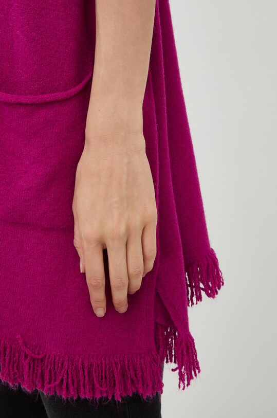 Answear Lab poncho z domieszką wełny 70195.2W różowy
