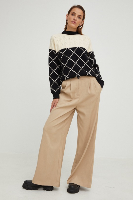 Vlněný svetr Answear.LAB Y237.JS černá WZ22