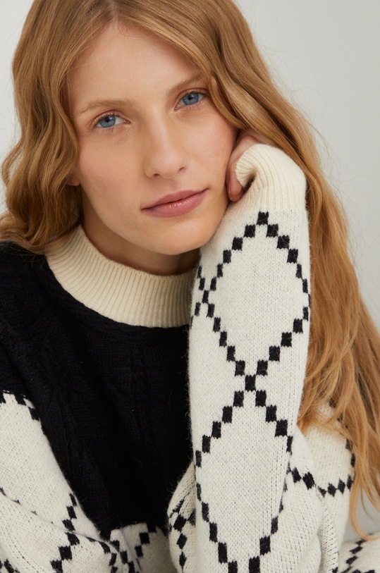 Svetr z vlněné směsi Answear.LAB bílá Y237.1.JS