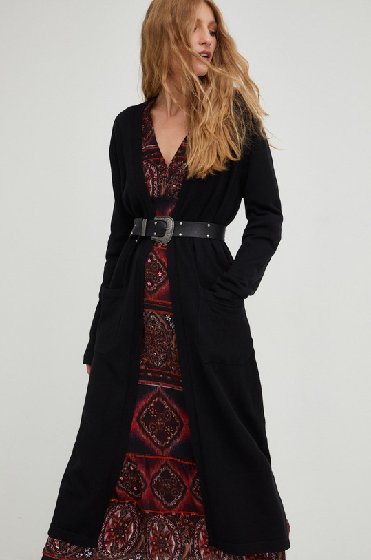 Answear Lab cardigan uni negru 22005.WK