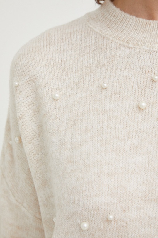 Answear Lab sweter z domieszką wełny re.2..JS beżowy