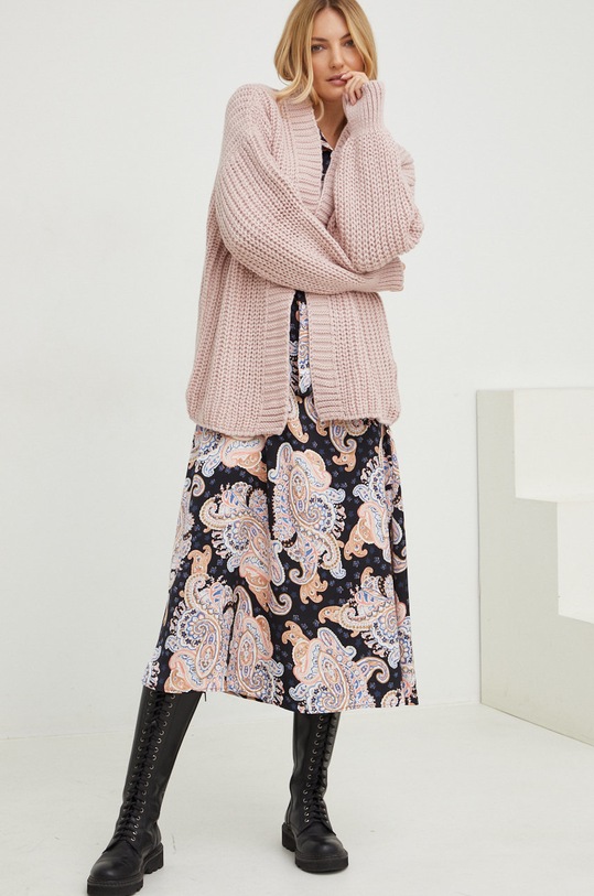 Answear Lab kardigan z wełną 3575.JS różowy WZ22