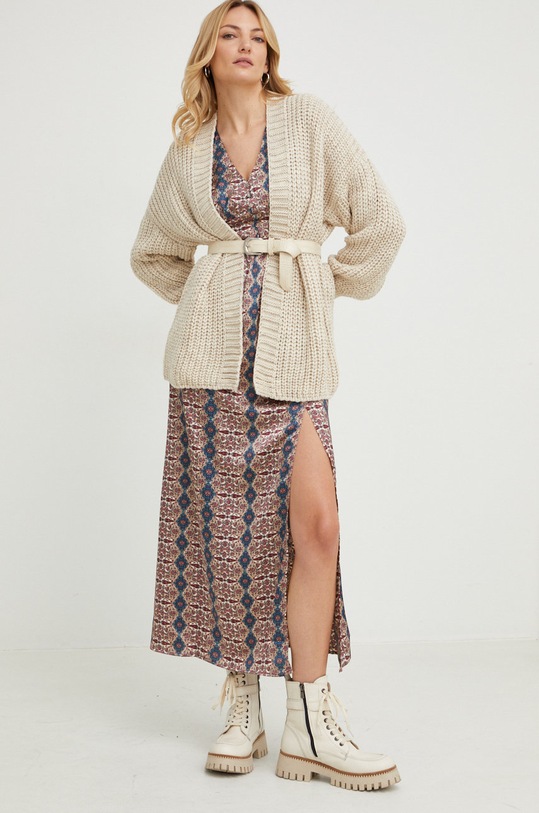 Answear Lab kardigan z wełną 3575.JS2 beżowy WZ22