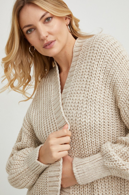 Answear Lab kardigan z wełną 3575.JS2 beżowy