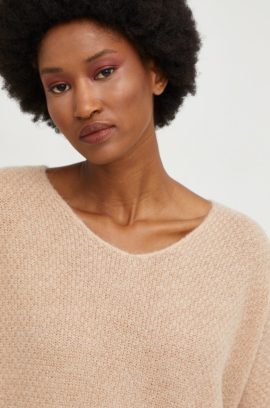 Answear.LAB gyapjú pulóver bézs 9632021.w