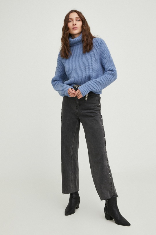 Answear Lab sweter f281.w niebieski WZ22