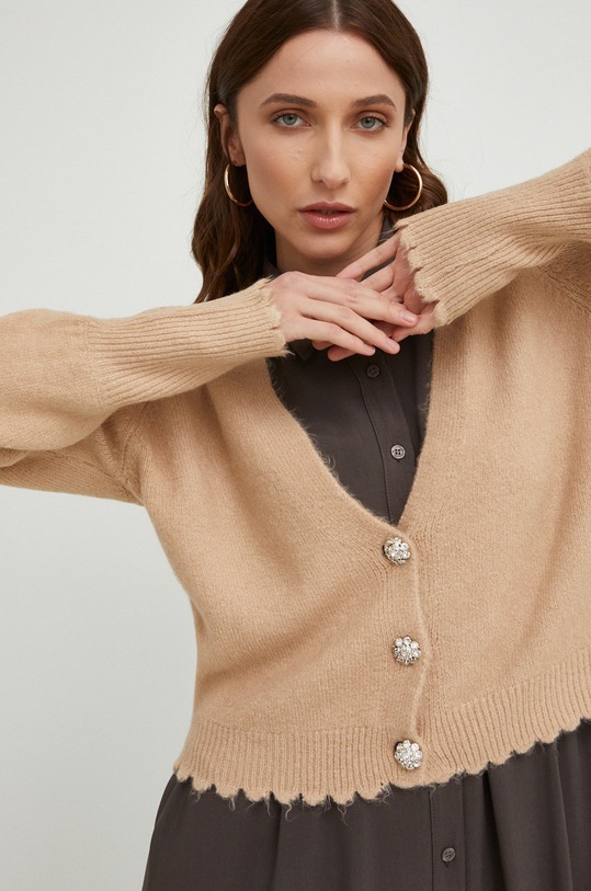 Svetr s vlnou Answear.LAB s příměsí vlny béžová 5015.w