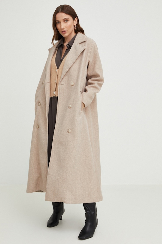 Svetr s vlnou Answear.LAB 5015.w béžová WZ22