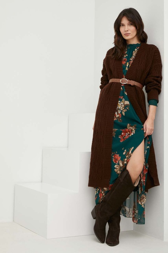 Μάλλινη μπλουζα Answear.LAB 60164.w1 καφέ WZ22