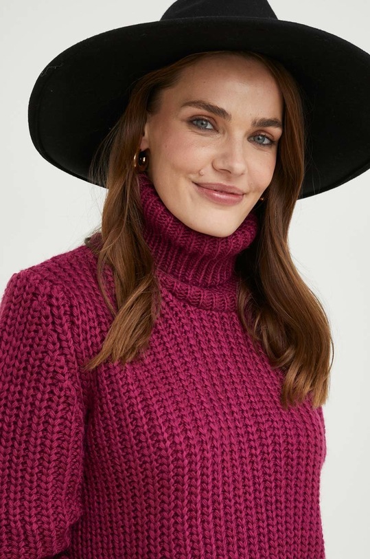 Answear Lab sweter z wełną 190491.WK różowy
