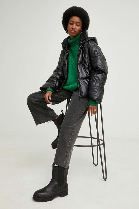 Answear Lab sweter z wełną STTR1.DB zielony WZ22