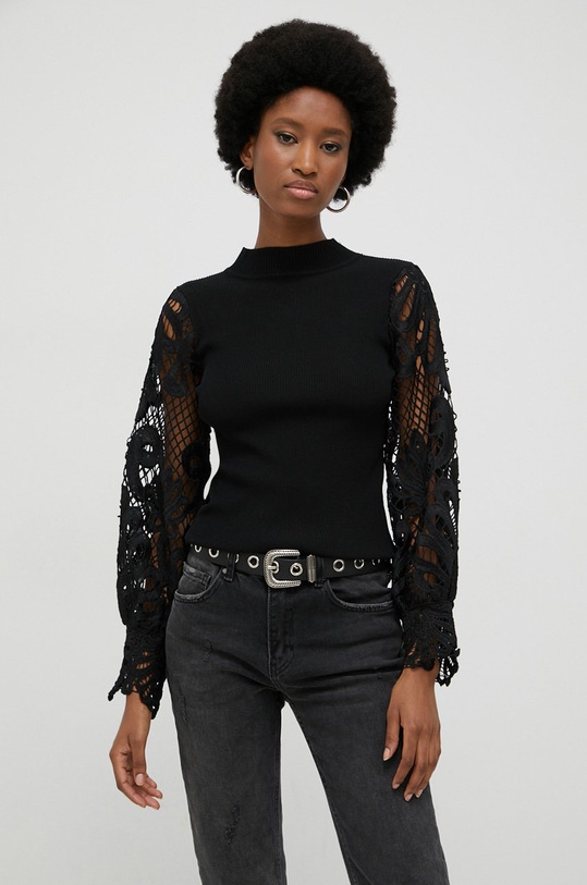 Answear Lab sweter aplikacja czarny MCY03520.WK