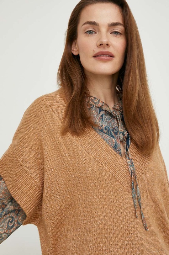 Answear Lab mellény melanzs bézs 7641793103.WK