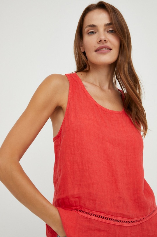 Lněná halenka Answear.LAB červená G1277.1.1w