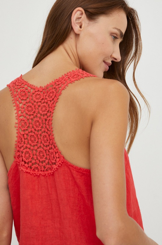 Answear Lab bluzka lniana G1277.1.1w czerwony