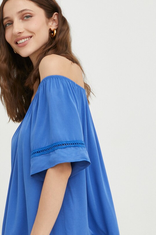 Halenka Answear Lab hladký modrá 7674.2.w