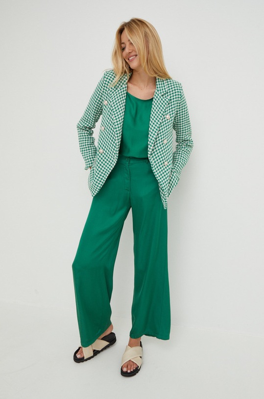 Answear Lab bluzka z jedwabiem G12570.w zielony WZ22