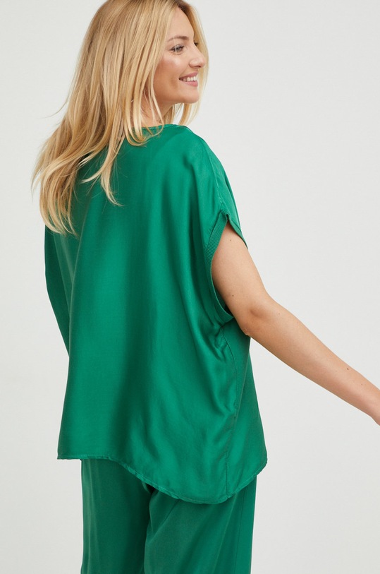 Odzież Answear Lab bluzka z jedwabiem G12570.w zielony