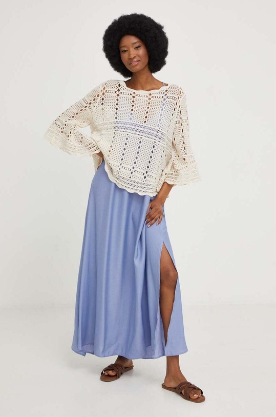 Answear Lab bluza din bumbac 240.KK bej WZ23