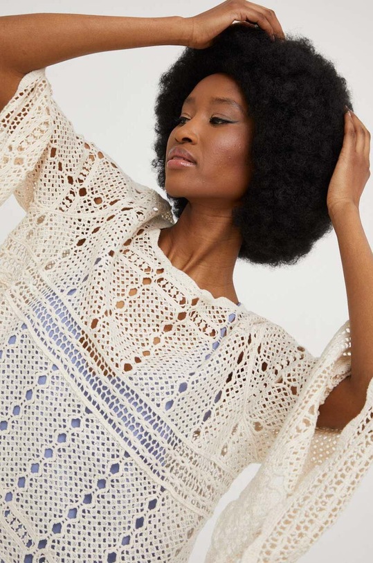 Answear Lab bluza din bumbac bej 240.KK