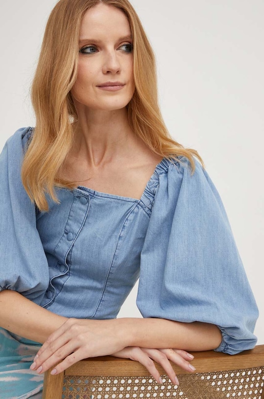 Answear Lab koszula bawełniana bawełna niebieski 16672.WK