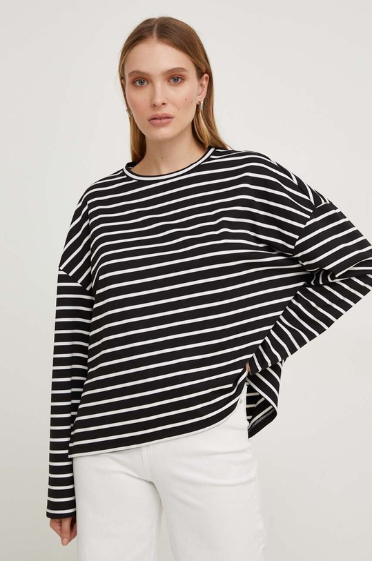 Answear Lab bluza bawełniana wzorzyste czarny SNG1.PS.TJS