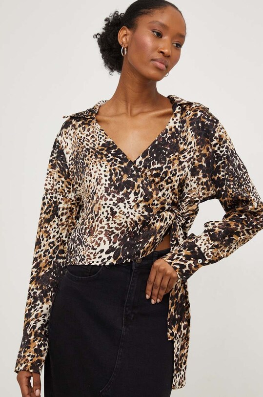 Answear Lab bluza animal bej 24k23286.TWK