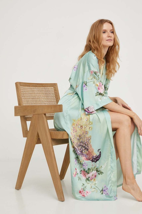 Answear Lab szlafrok tkanina turkusowy bath7.db