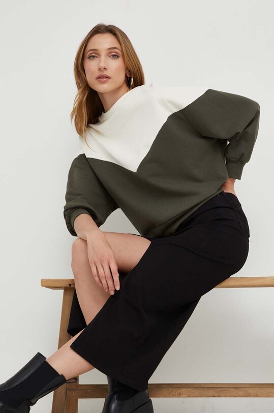 Answear Lab bluza bawełniana bawełna zielony 11624.HWK