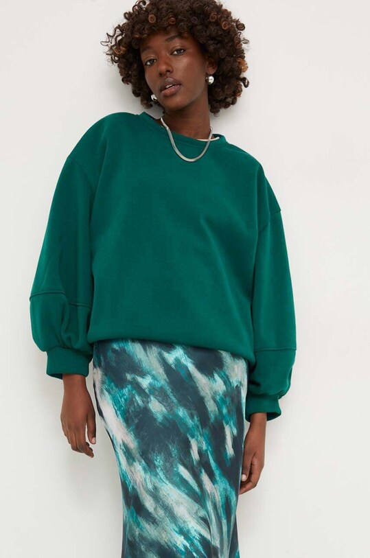 Answear Lab bluza bawełniana zielony 93880.fh