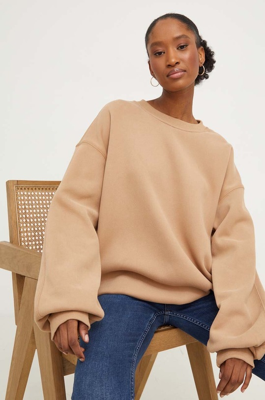 Answear Lab bluza bawełniana bawełna brązowy 013.iw