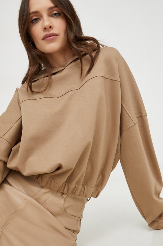 Answear Lab bluza z kapturem beżowy sv63514.iw
