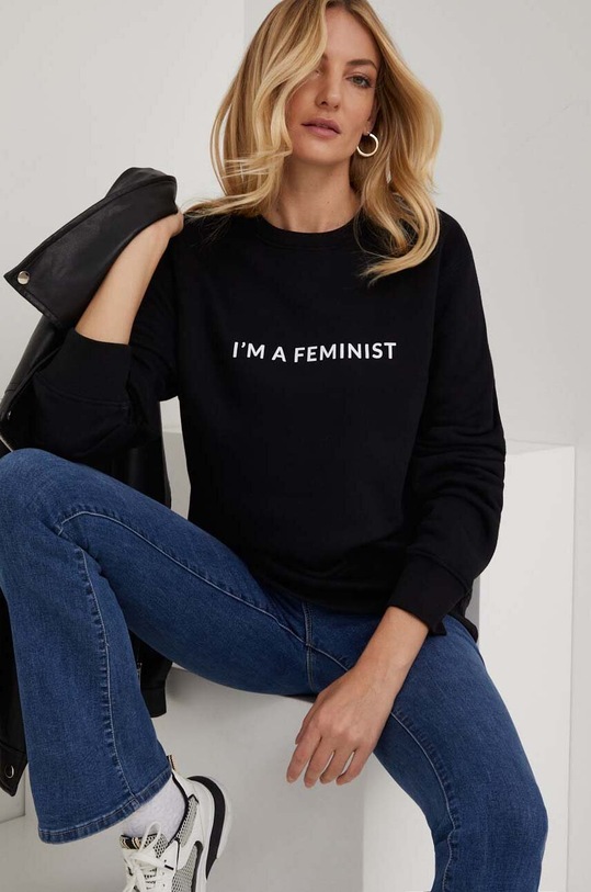 Answear Lab bluza X kolekcja limitowana BE SHERO WZ23.BLU001 czarny WZ23