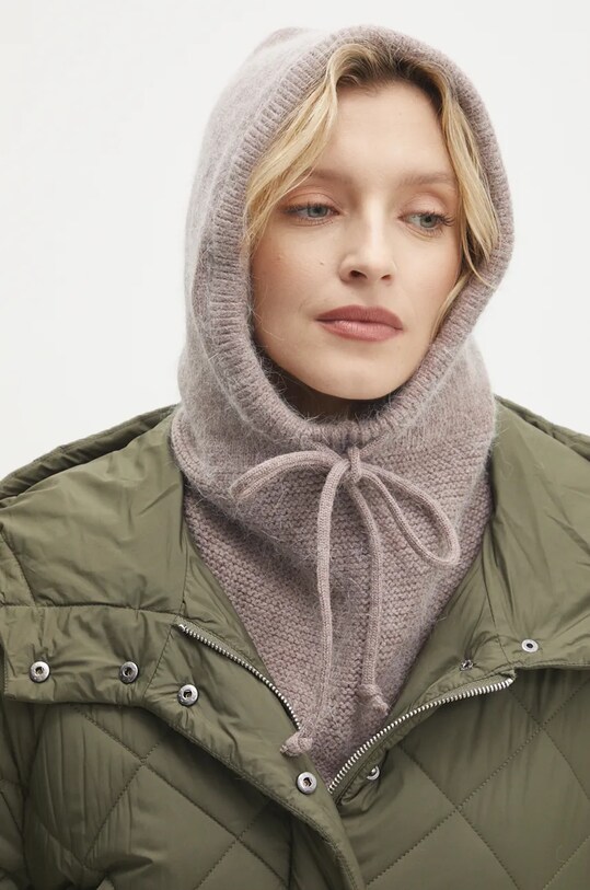 Answear Lab kominiarka wełniana brązowy hb7125.fh