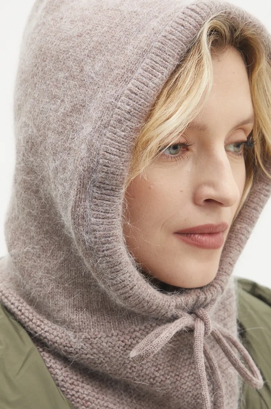 Answear Lab kominiarka wełniana brązowy hb7125.fh