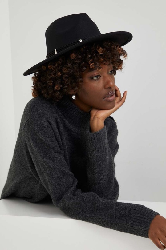 Answear Lab kapelusz pozostałe czarny rzemkap.HWK